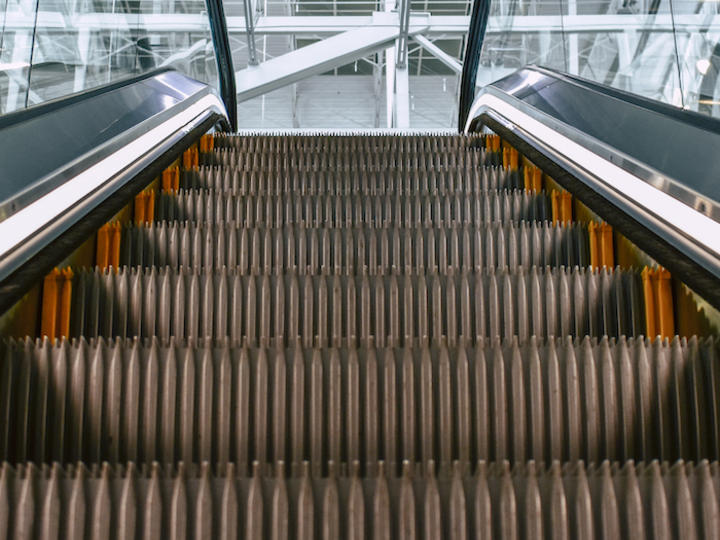 An escalator